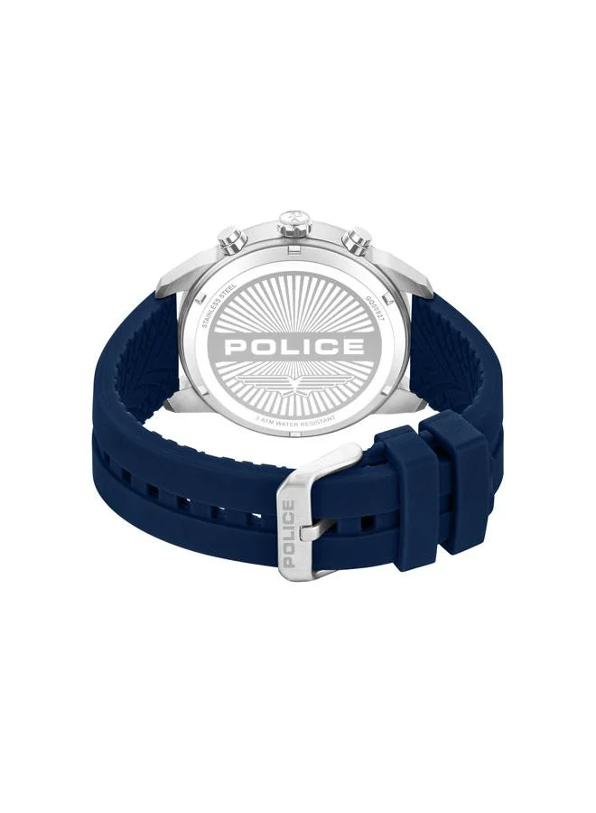 Police Blue Men's Neist Blue Dial Silicone Strap Chronograph Watch for Men, 45mm for Men | Best Price UAE